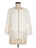 Travelers by Chico's 100% Polyester Polka Dots Ivory Jacket Size Med (1) - photo 1