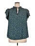 Anne Klein 100% Polyester Blue Short Sleeve Blouse Size 1X - photo 1