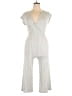 Caution to the Wind Chevron-herringbone Silver Jumpsuit Size L - photo 1