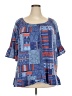 Absolutely Famous Blue Short Sleeve Blouse Size 3X - photo 1