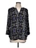 Faded Glory 100% Polyester Paisley Black 3/4 Sleeve Blouse Size 12 - 14 - photo 1