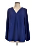 Pleione 100% Polyester Blue Long Sleeve Blouse Size L - photo 1
