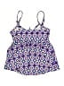 Swim Solutions Print Purple Swimsuit Top Size 8 - photo 2