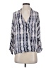 Parker 100% Silk Silver 3/4 Sleeve Silk Top Size S - photo 1