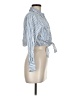 Zara Stripes Blue 3/4 Sleeve Button-Down Shirt Size M - photo 4