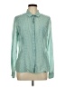 Halogen Houndstooth Green Long Sleeve Blouse Size L - photo 1