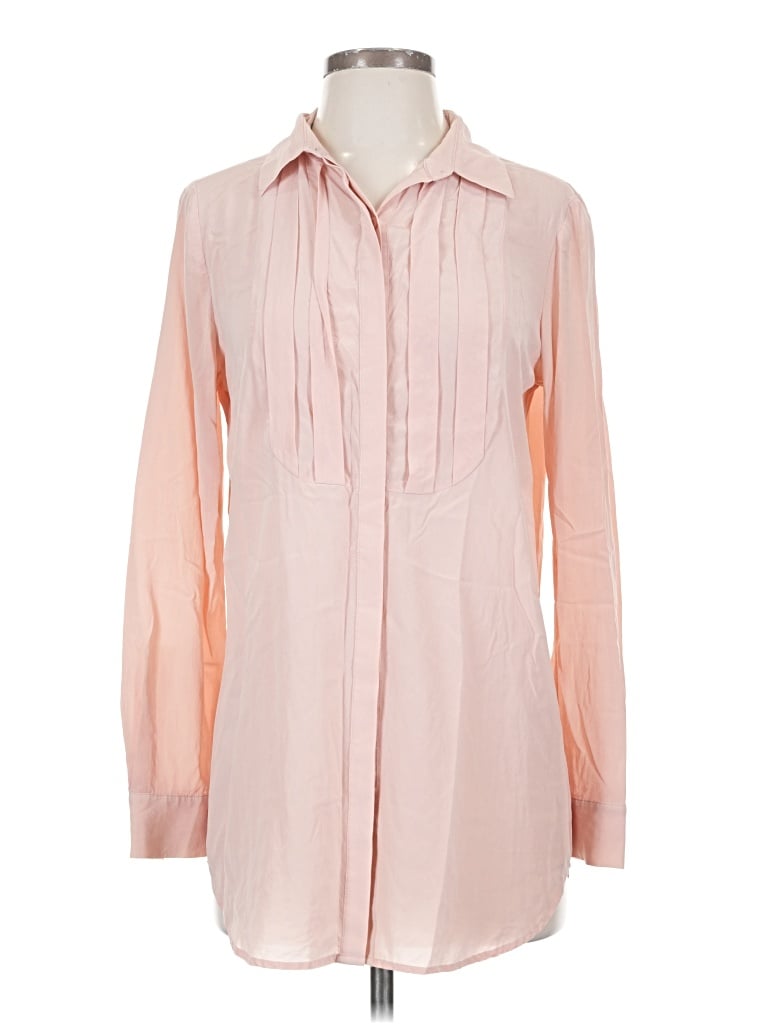 Pre-owned Donna Karan Long Sleeve Blouse In Pink