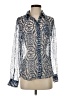 Equipment Animal Print Blue Long Sleeve Blouse Size S - photo 1