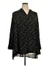 Terra & Sky 100% Polyester Stars Black 3/4 Sleeve Blouse Size 2X - photo 1