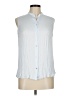 Vince. 100% Polyester Solid Blue White Sleeveless Blouse Size M - photo 1