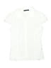 Unbranded Solid White Short Sleeve Blouse Size S (estimated, youth) - photo 1