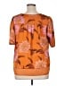 DR2 100% Polyester Orange Short Sleeve Blouse Size XL - photo 2
