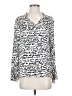 Chico's 100% Viscose Print Silver Long Sleeve Blouse Size S - photo 1