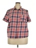 Forever 21 Plus 100% Cotton Plaid Pink Short Sleeve Button-Down Shirt Size 2X Plus - photo 1