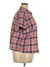 Forever 21 Plus 100% Cotton Plaid Pink Short Sleeve Button-Down Shirt Size 2X Plus - photo 4