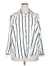 Unbranded 100% Polyester Stripes White Long Sleeve Blouse Size 2X (estimated) - photo 1