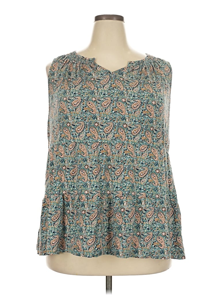 Pre-owned Wonderly Sleeveless Blouse In Teal