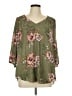 Torrid 100% Polyester Green 3/4 Sleeve Blouse Size Lg Plus (0) - photo 1