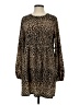 Shein 100% Polyester Animal Print Brown Casual Dress Size 4 - photo 1