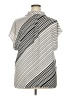 Nine West 100% Polyester Stripes Silver Short Sleeve Blouse Size 2X - photo 2