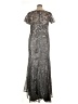 Mac Duggal 100% Polyester Metallic Silver Cocktail Dress Size 14 - photo 2