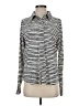 Belyn Key Stripes Silver Ivory Long Sleeve Blouse Size S - photo 1