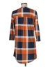 Reborn Plaid Orange Casual Dress Size M - photo 2