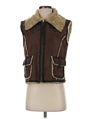 Black Rivet Faux Fur Vest (view 1)