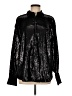 Future Collective Metallic Black Long Sleeve Blouse Size M - photo 1