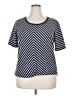 City Chic Chevron-herringbone Blue Short Sleeve T-Shirt Size 18 Plus (M) - photo 1