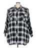 Torrid 100% Rayon Plaid Black 3/4 Sleeve Button-Down Shirt Size 5X Plus (6) - photo 1