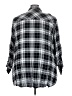 Torrid 100% Rayon Plaid Black 3/4 Sleeve Button-Down Shirt Size 5X Plus (6) - photo 2