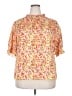 Unbranded Floral Pink Short Sleeve Blouse Size 2X - photo 1