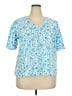 Draper James Floral Blue Short Sleeve Blouse Size XXL - photo 1