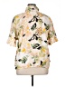 Sweet Rain 100% Polyester Floral Yellow Short Sleeve Blouse Size 1X - photo 2