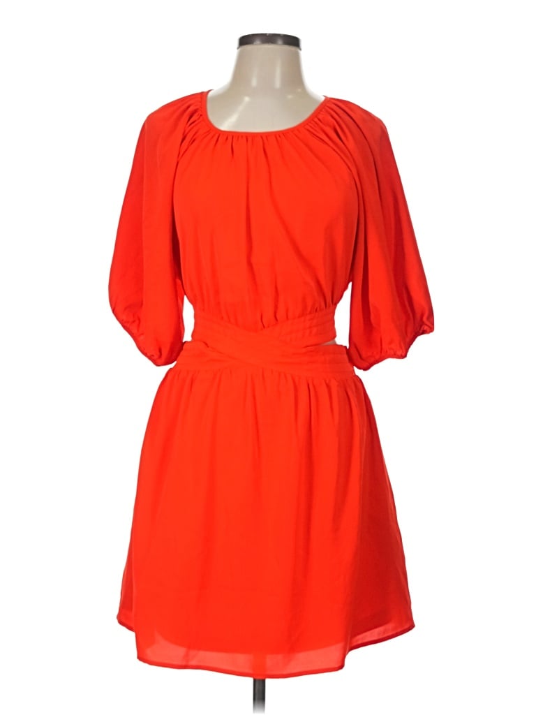 Pre-owned Entro 3/4 Sleeve Top Orange Keyhole Neckline Tops