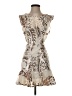 Selfie Leslie 100% Polyester Print Tan Cocktail Dress Size XS - photo 1