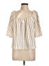 Ann Taylor LOFT Ivory Short Sleeve Blouse Size L - photo 1
