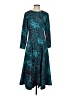 Natori 100% Polyester Animal Print Teal Casual Dress Size 4 - photo 1