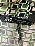 Zara Houndstooth Green 3/4 Sleeve Button-Down Shirt Size M - photo 7