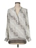Rose + Olive 100% Polyester Gray Long Sleeve Blouse Size M - photo 1