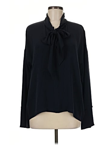 Theory Long Sleeve Silk Top (view 1)