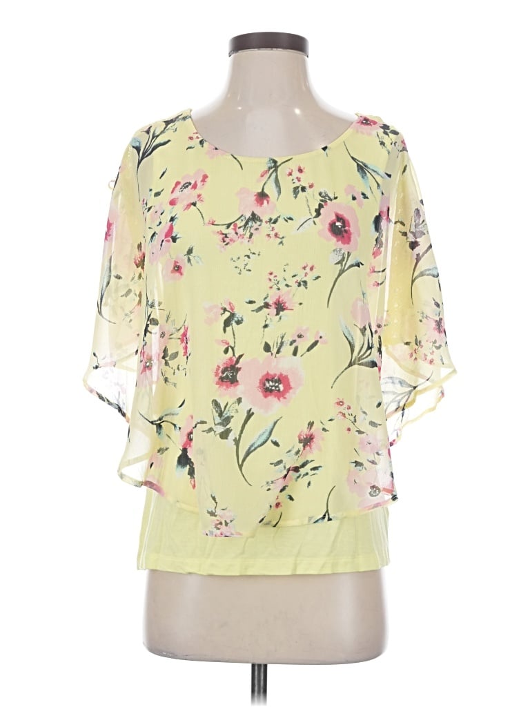 Pre-owned I.n. Studio 3/4 Sleeve Blouse In Yellow