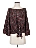 Tyche 100% Polyester Burgundy 3/4 Sleeve Blouse Size S - photo 1