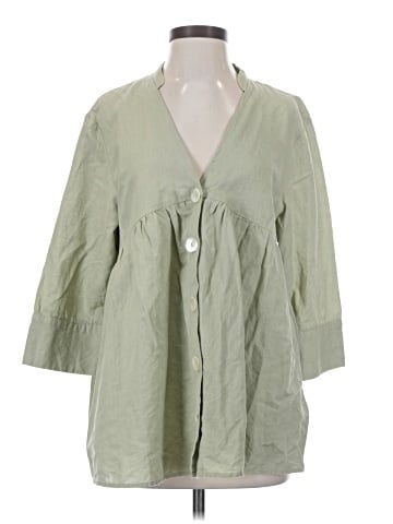 Zara 3/4 Sleeve Button-Down Shirt (view 1)