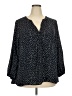 T Tahari 100% Polyester Black 3/4 Sleeve Blouse Size 2X - photo 1