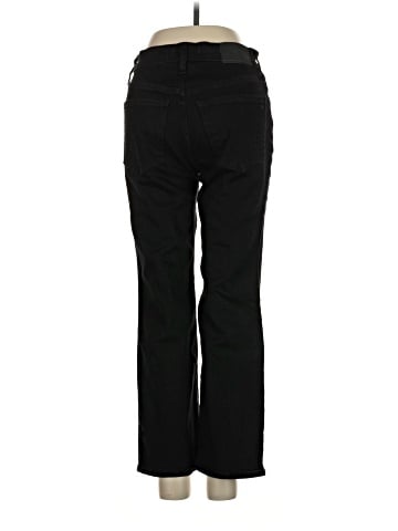 Madewell Petite Kick Out Crop Jeans in Black Rinse Wash (view 2)
