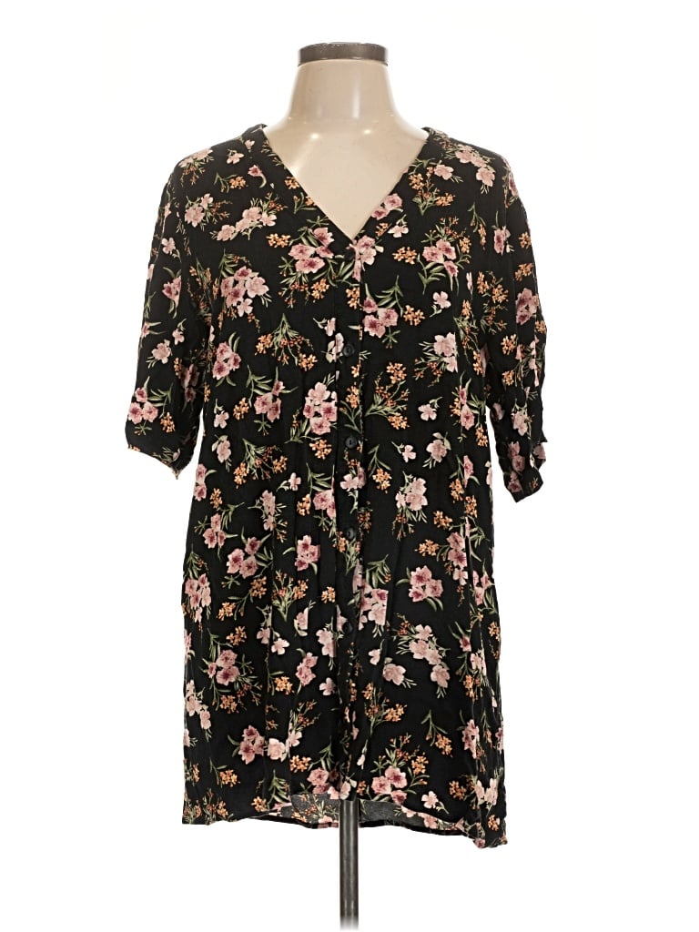 Pre-owned Saltwater Luxe Short Sleeve Blouse In Black