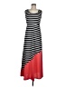 Unbranded 100% Polyester Stripes Red Casual Dress Size M - photo 1