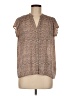 H&M 100% Polyester Animal Print Brown Short Sleeve Blouse Size 8 - photo 1